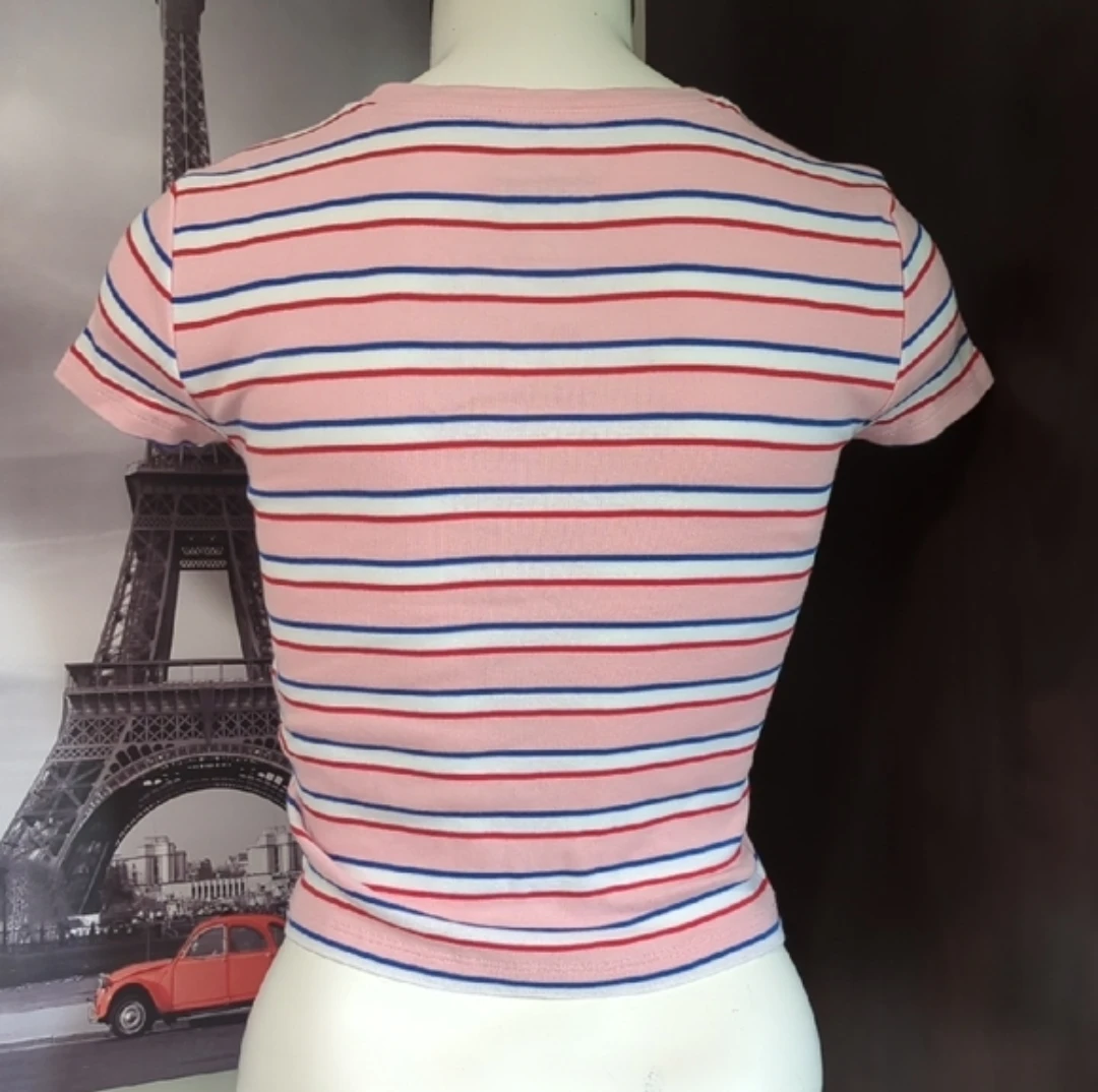 Tommy Jeans Cropped Striped T-Shirt - photo 3