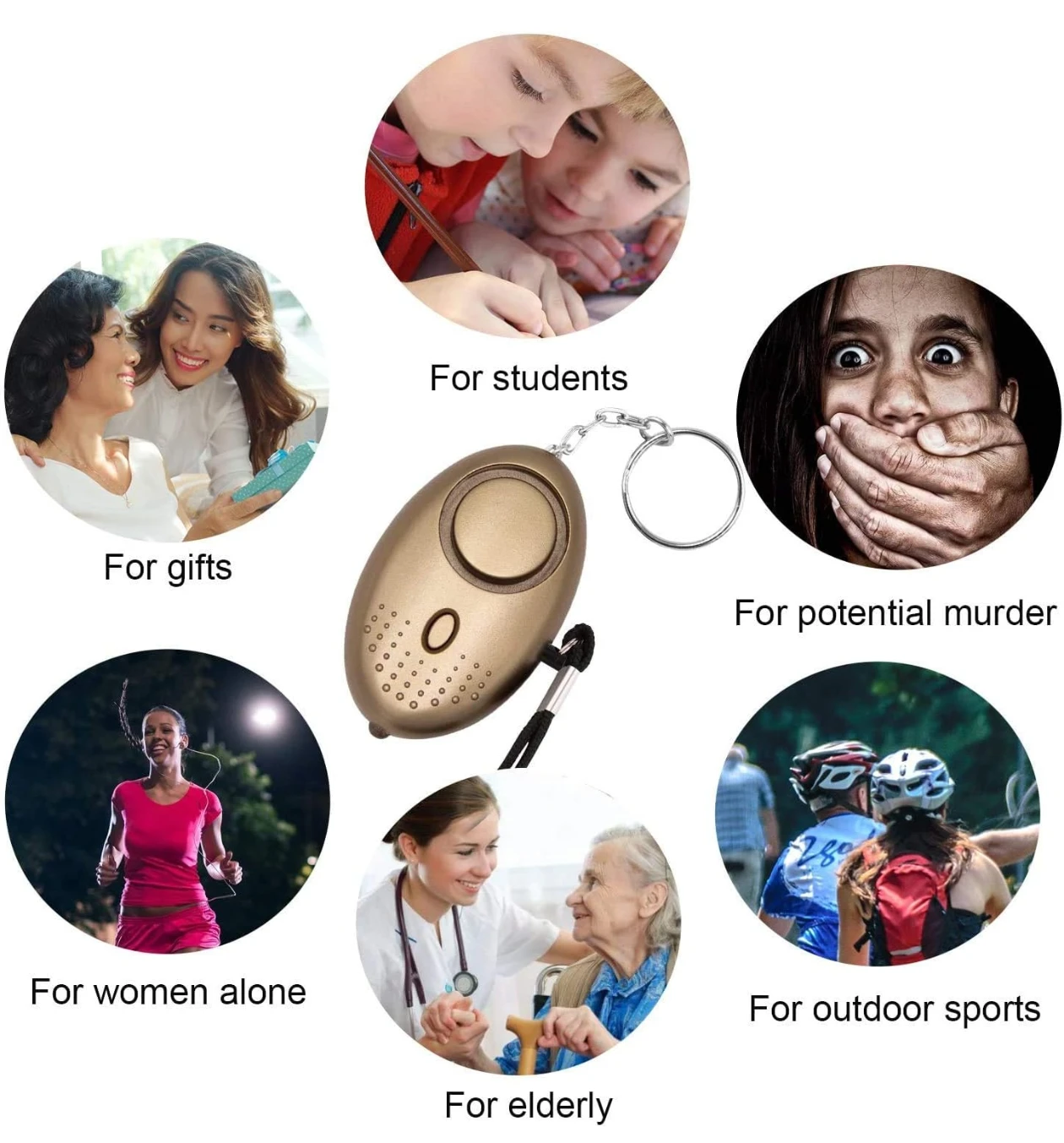 Personal Alarm with LED Flashlight - Pack of 3 - photo 5