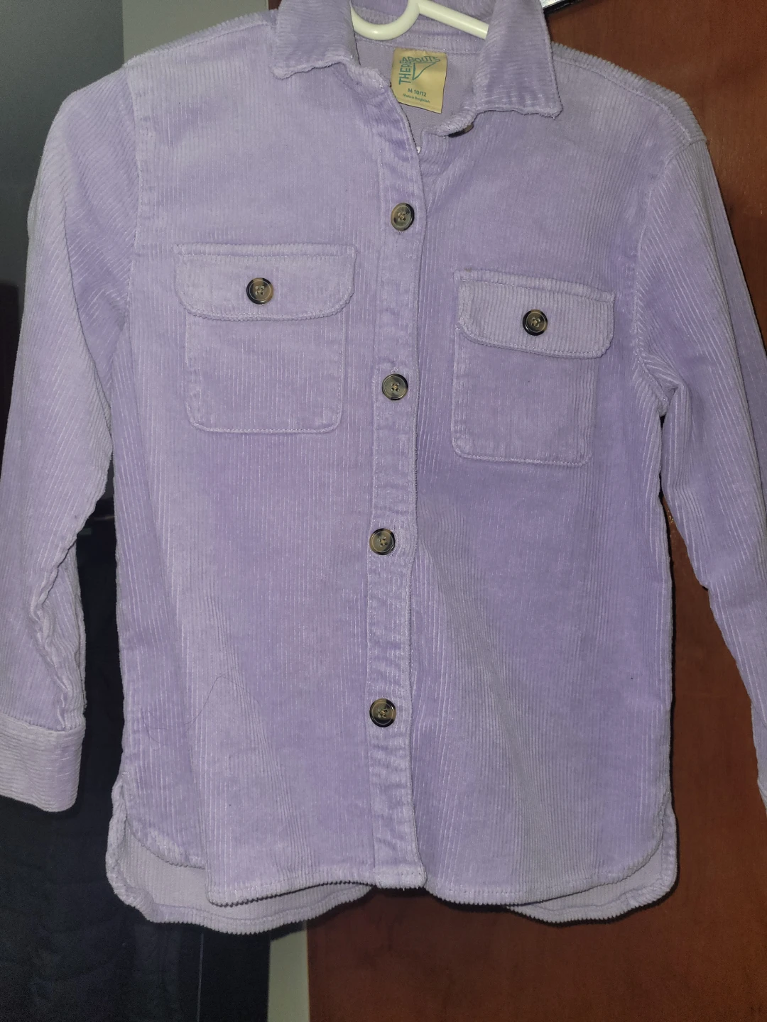 Purple Corduroy Button-Up Shirt
