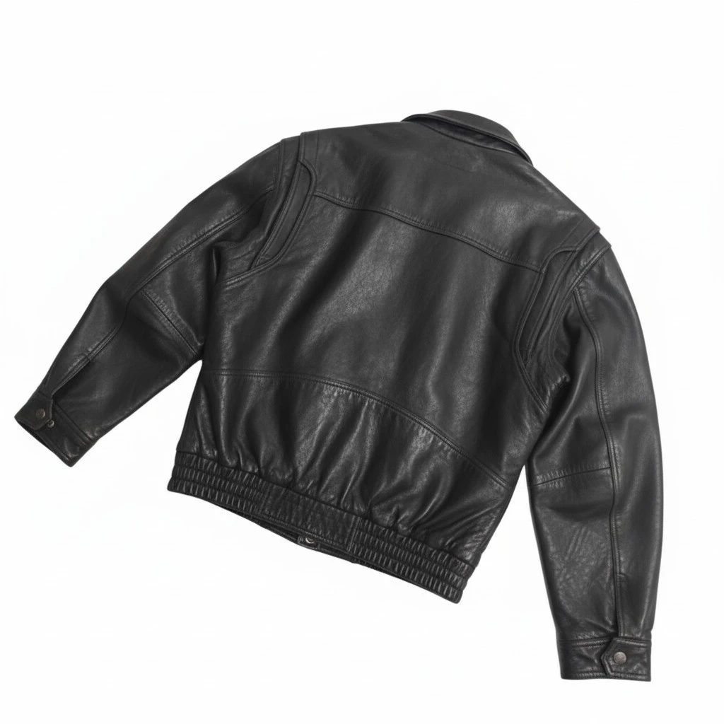 Leather Cottage Vintage Black Leather Motorcycle Jacket - Size L - photo 3