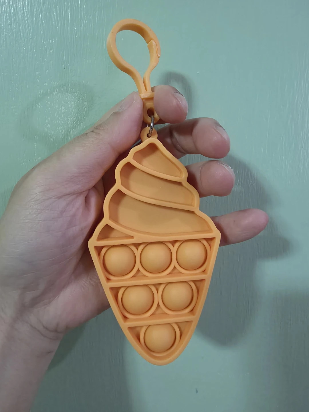 Orange Ice Cream Cone Keychain Fidget Toy