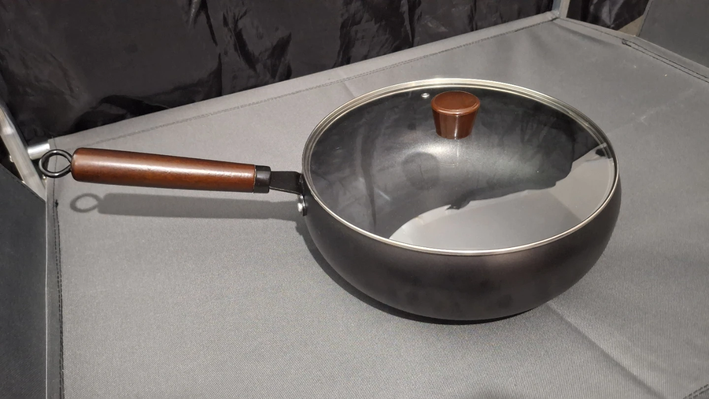 Carbon steel Wok with domed Glass Lid - photo 4