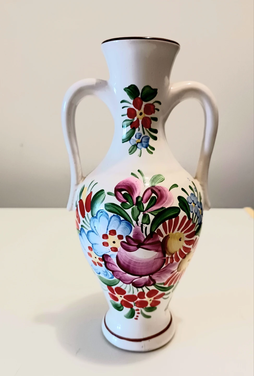 Unique Signed Handmade Floral Rare Chodska Amphora