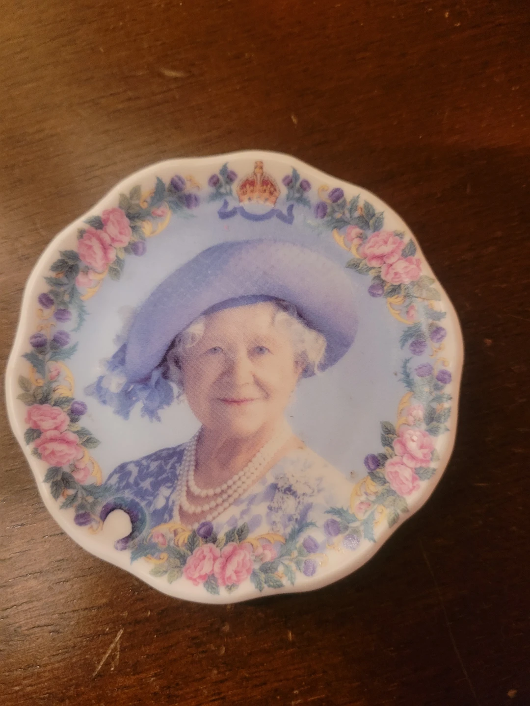 Norfolk China Queen Mother 100th bday mini plate