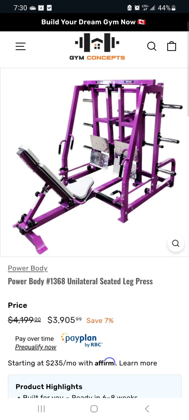 Power Body #1368 Unilateral Seated Leg Press - photo 2