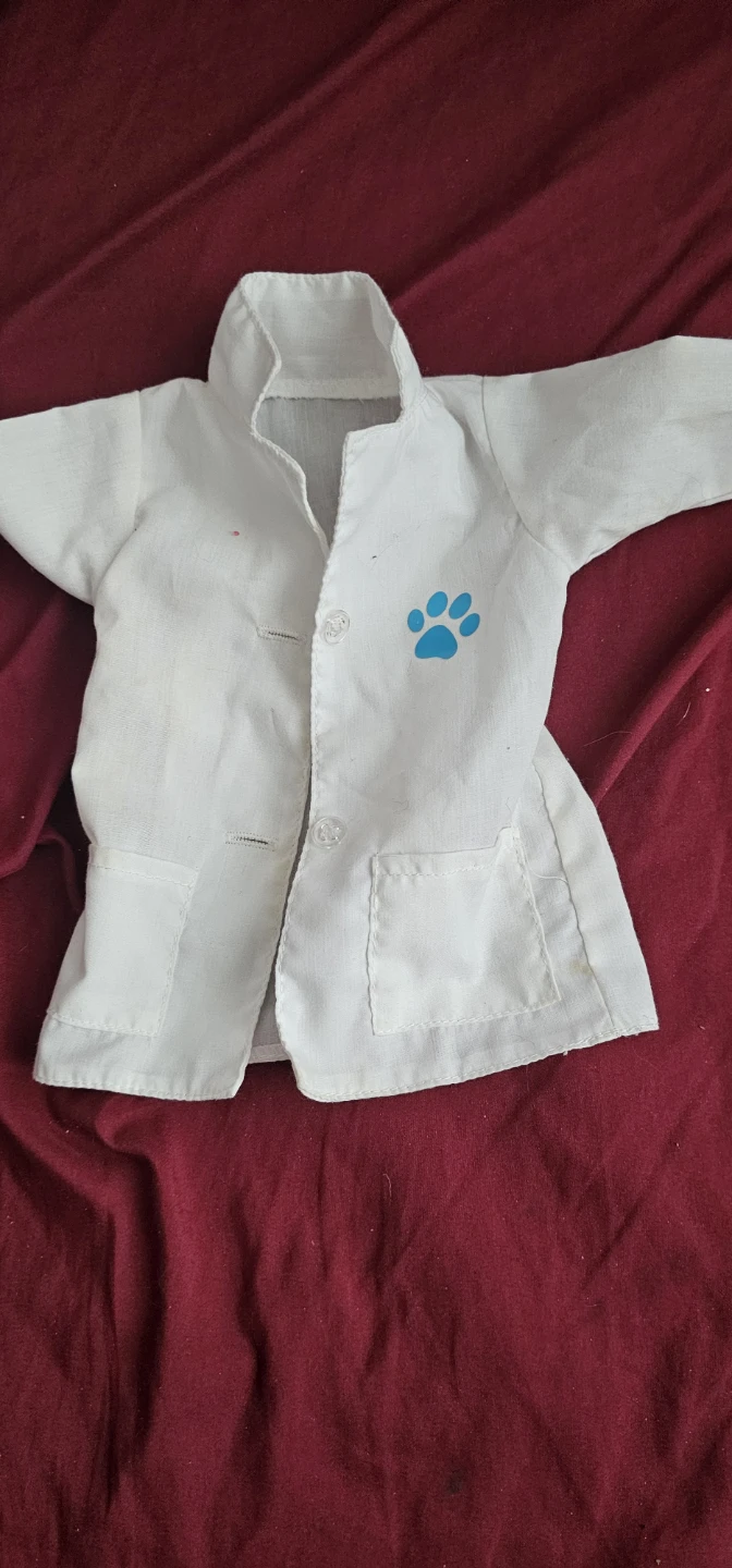 White Toy Doctor Coat with Paw Print - photo 2