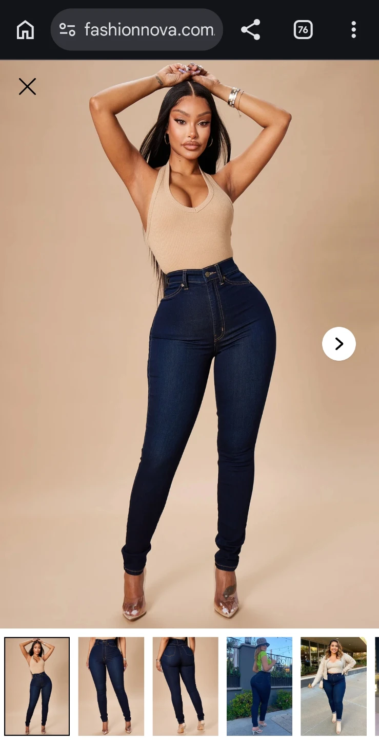 Fashion Nova High Rise Dark Wash Skinny Jeans - photo 2