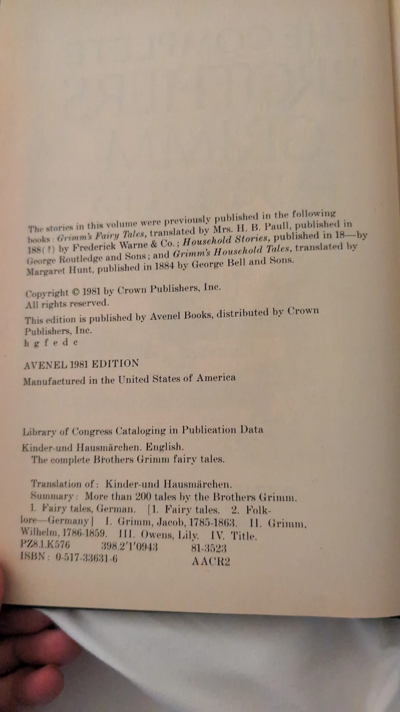 1981 Hardcover Grimm's Fairytales - photo 3