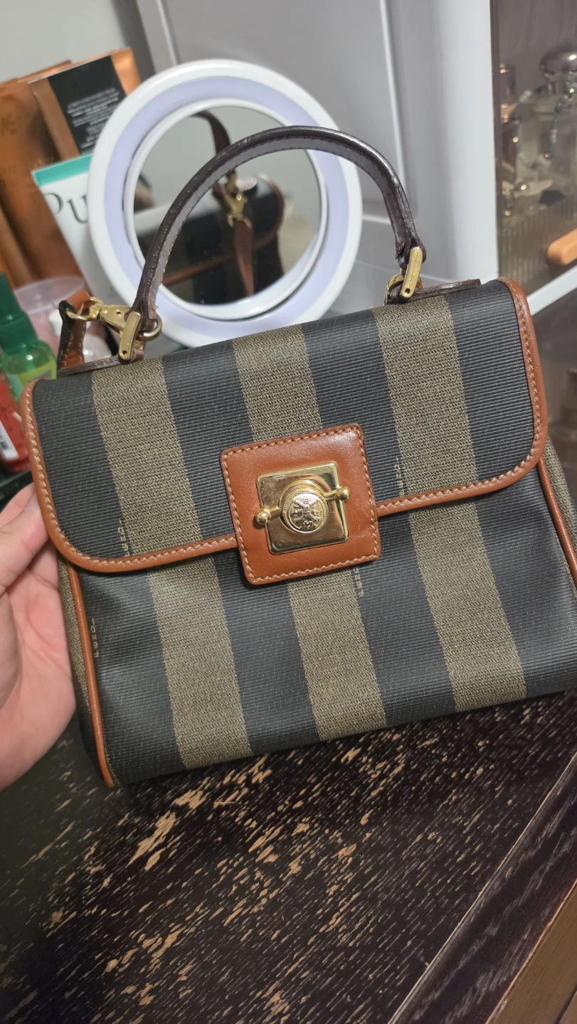 Fendi Zucca Striped Canvas Shoulder Bag - photo 2