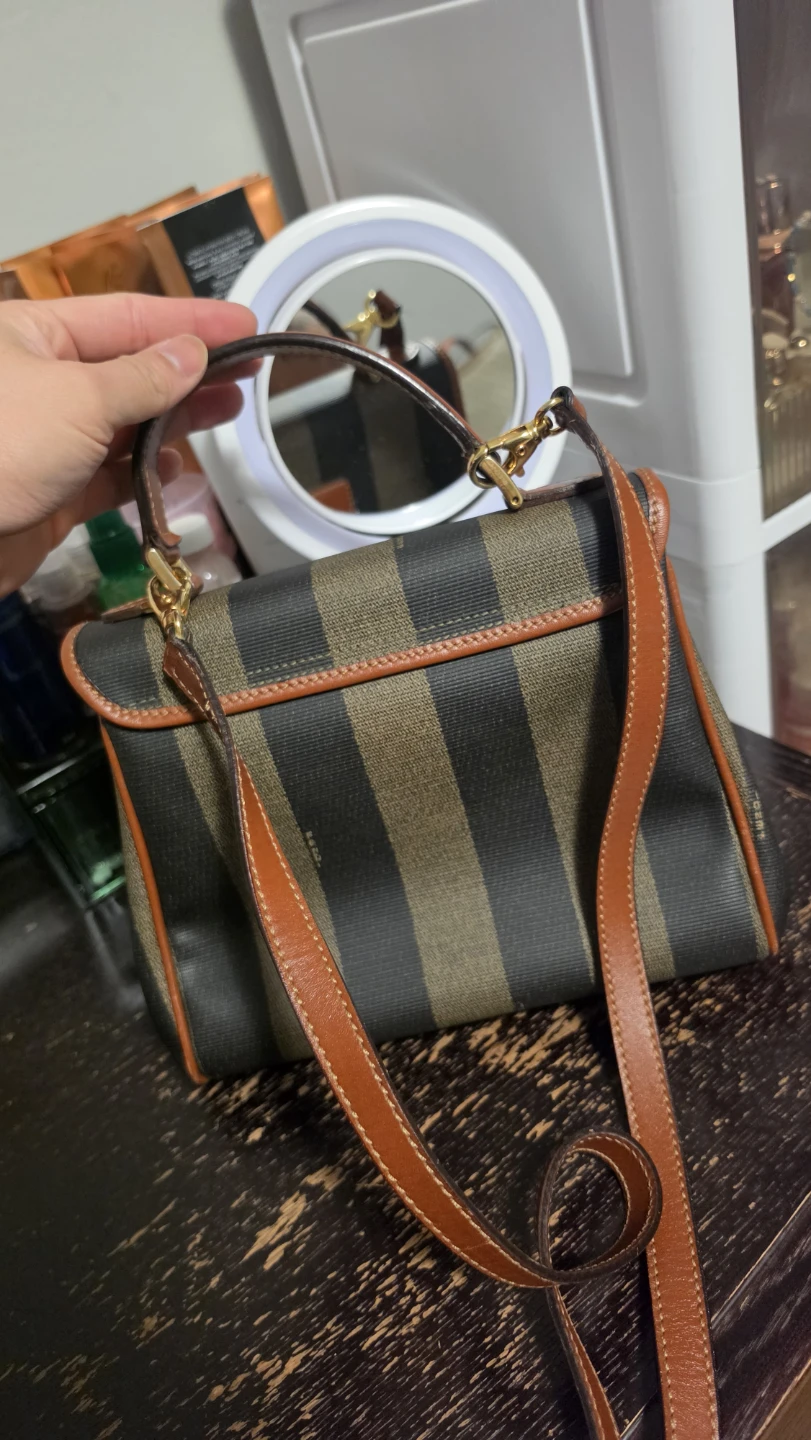 Fendi Zucca Striped Canvas Shoulder Bag - photo 4