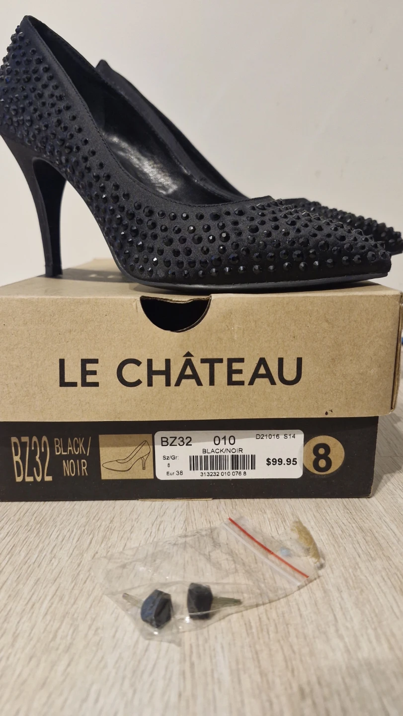 Le Château Black Embellished Heels - Size 8 - photo 2