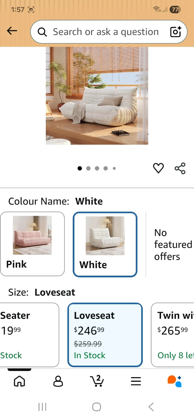 White Loveseat - photo 4