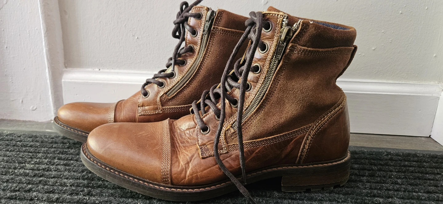 Men's Aldo Brown Leather Boots Size 8 New - photo 3