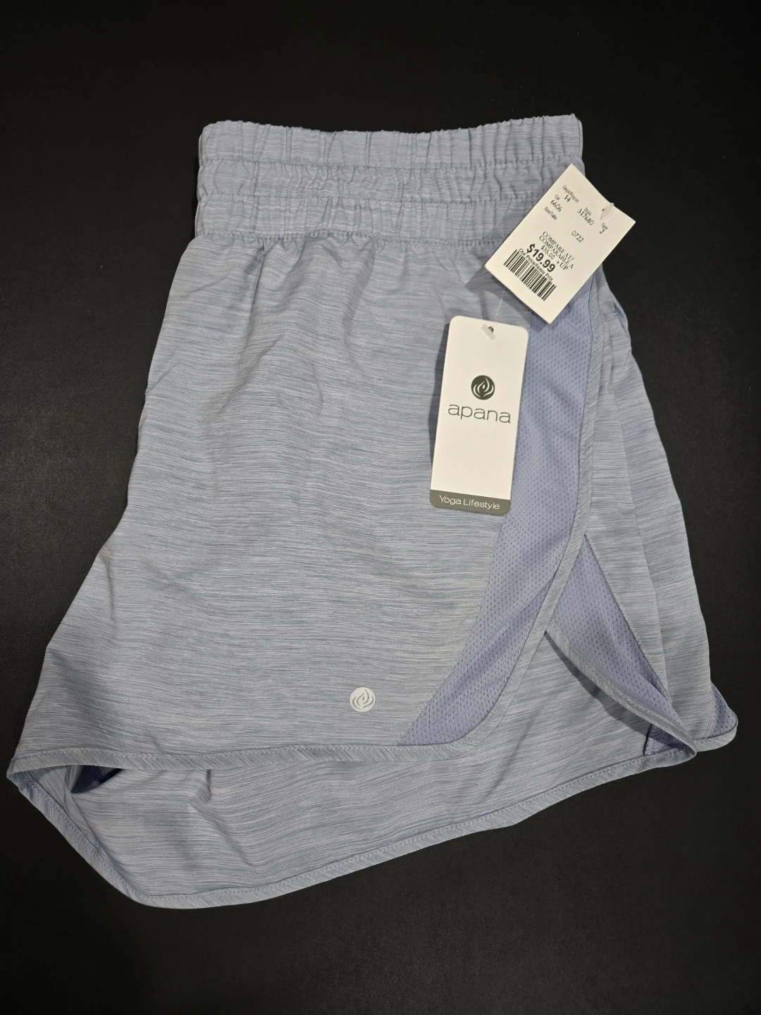 Apana Women's Heathered Athletic Shorts - Light Blue