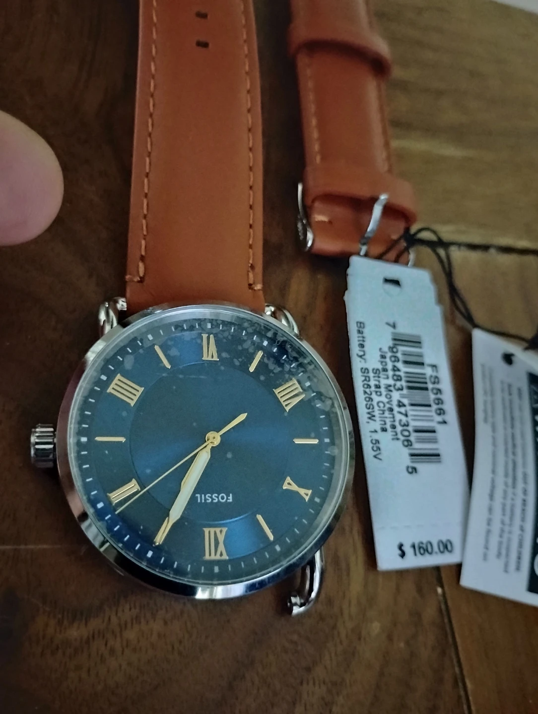 Fossil FS5661 Watch - Blue Dial with Brown Leather Strap - photo 2
