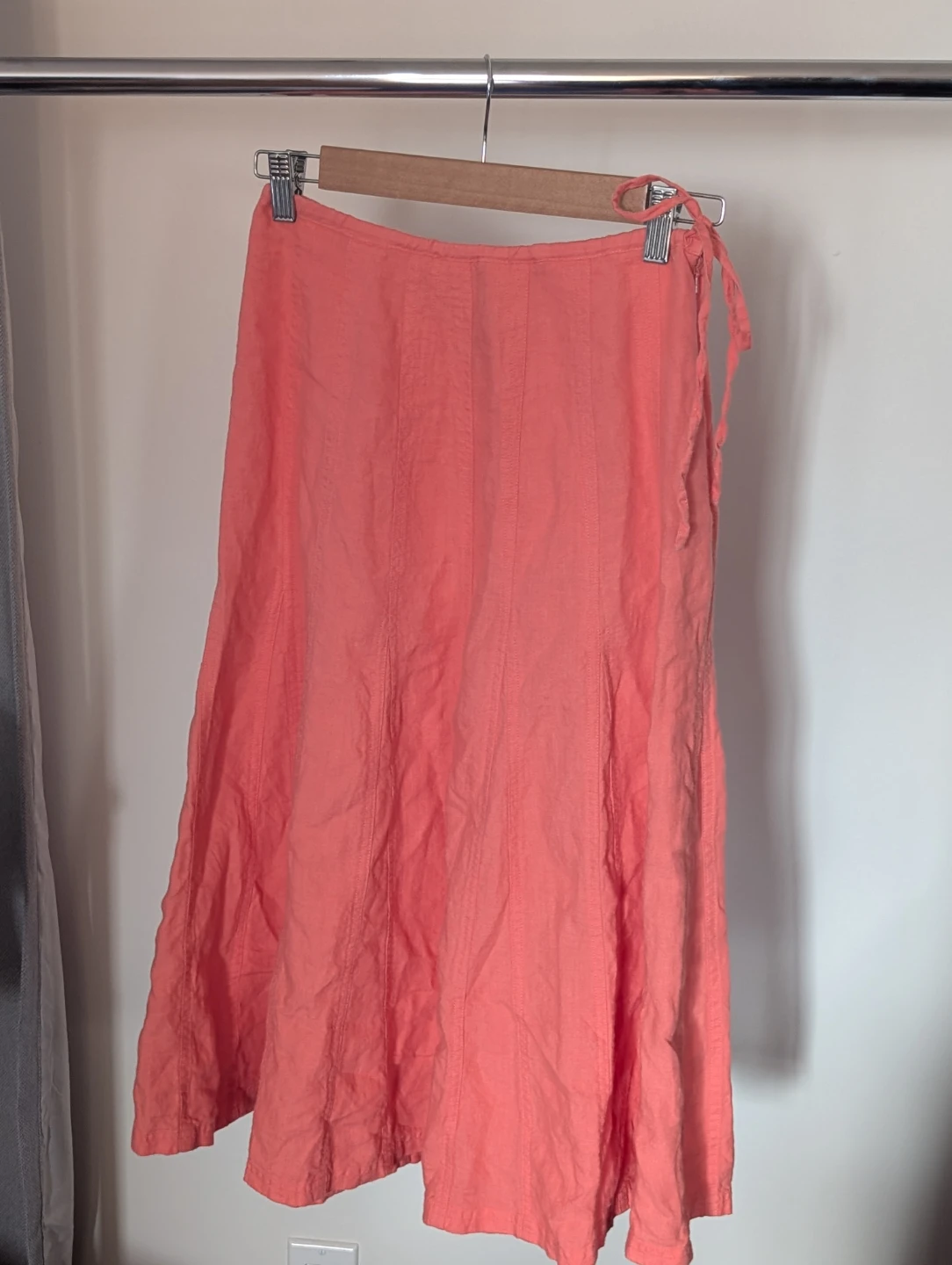 Talbots Petites Linen Wrap Skirt - Coral Size 4