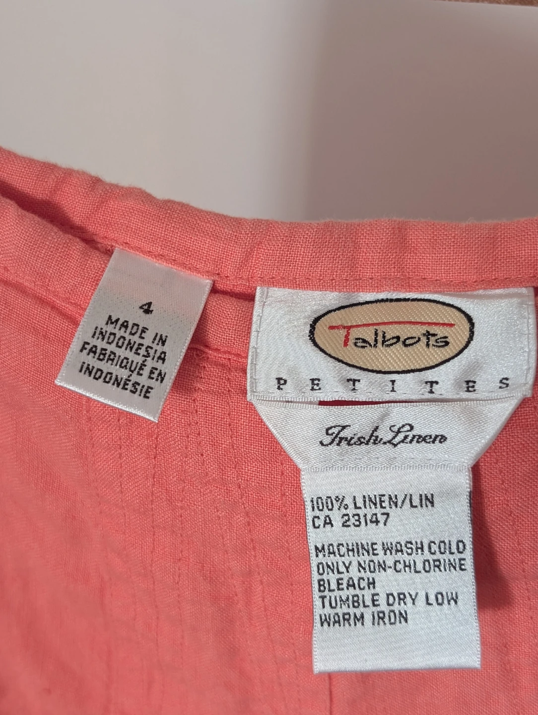 Talbots Petites Linen Wrap Skirt - Coral Size 4 - photo 2