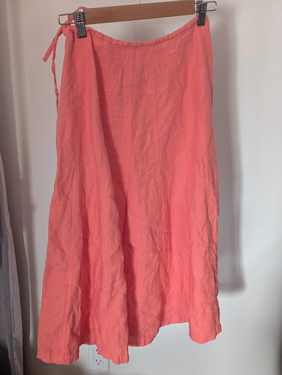 Talbots Petites Linen Wrap Skirt - Coral Size 4 - photo 3