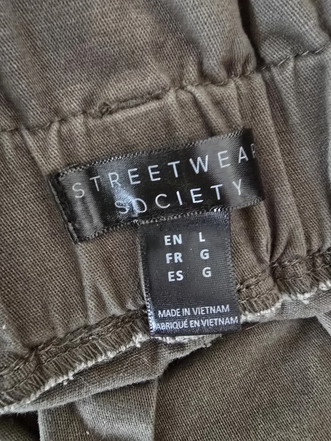 Streetwear Society Cargo Pants - Olive Green, Size L - photo 2