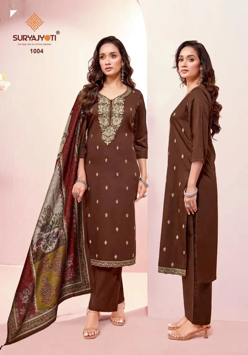 Suryajyoti Women's Embroidered Salwar Kameez Set - photo 2
