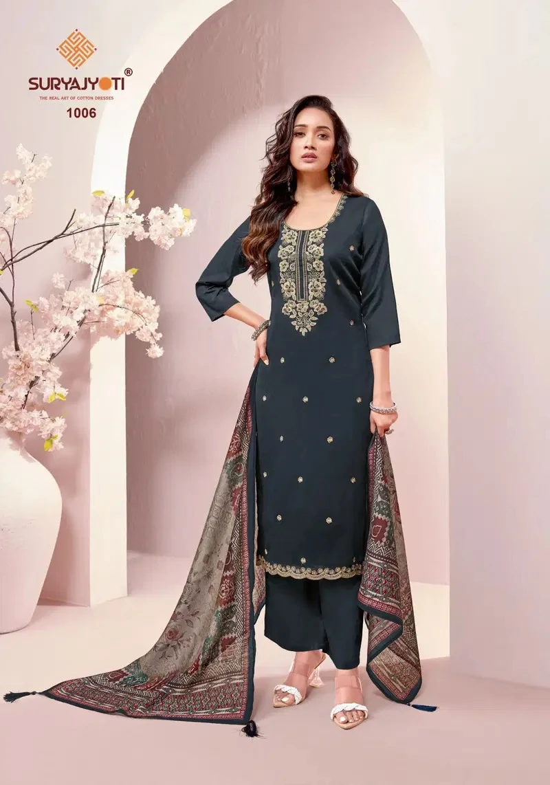 Suryajyoti Women's Embroidered Salwar Kameez Set - photo 4
