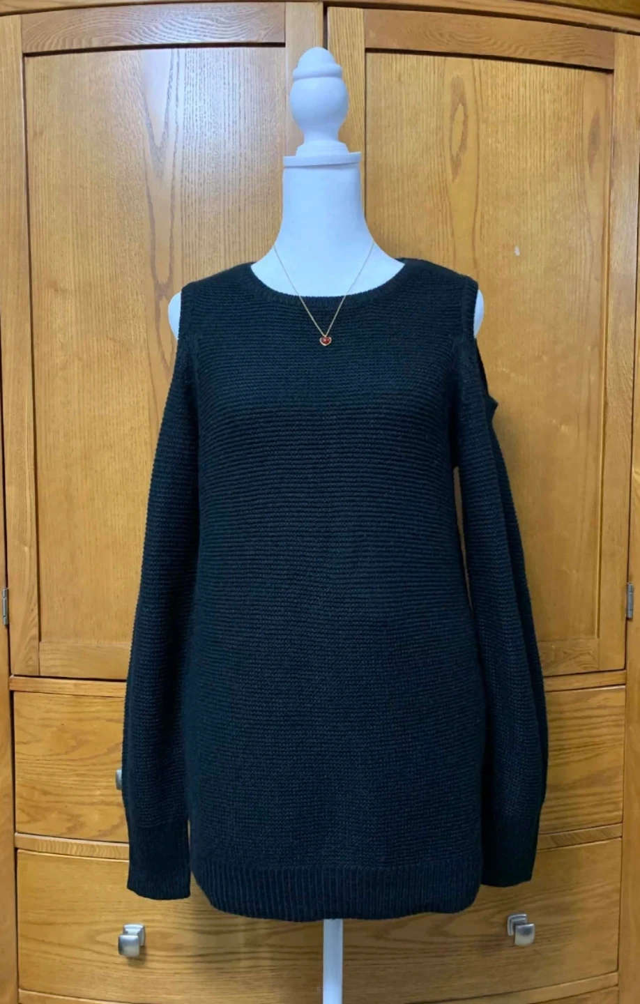 Mossimo Black Cold Shoulder Sweater Size S