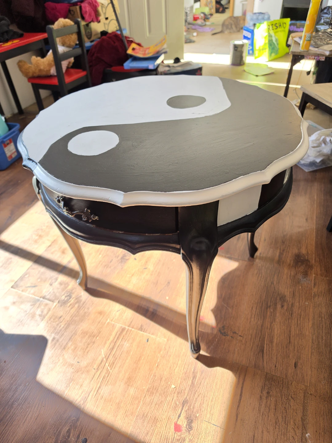 HAND PAINTED Yin Yang side table