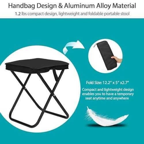 Portable Folding Stool - Black