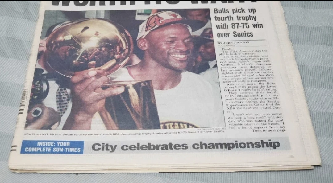 VTG 1996 full Chicago Newspaper Bulls championship - photo 4