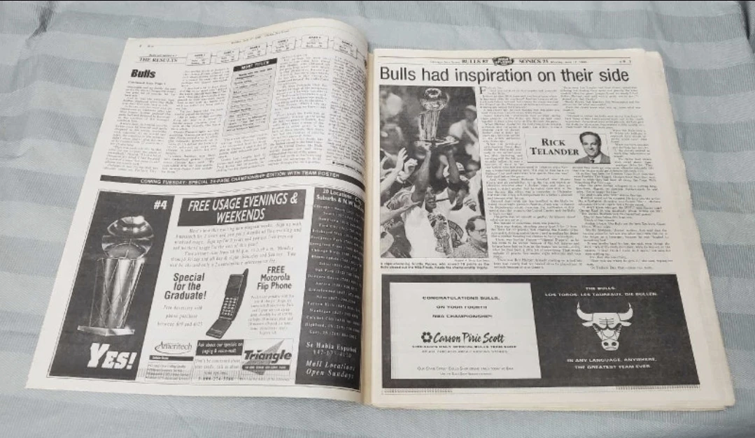 VTG 1996 full Chicago Newspaper Bulls championship - photo 5