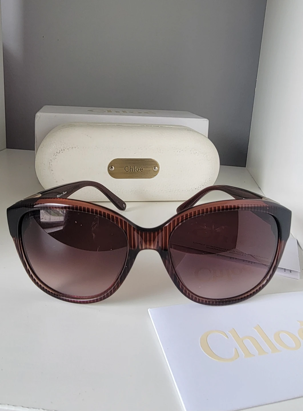 Chloe Sunglasses Brown Striped - photo 2