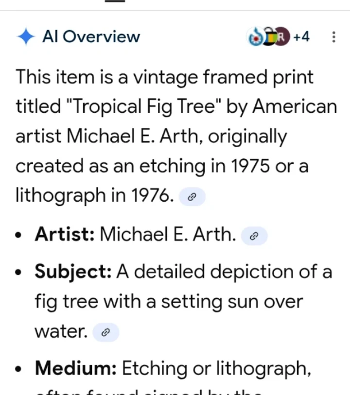 Michael Arth Vntg Tropical Fig Tree Framed print - photo 4