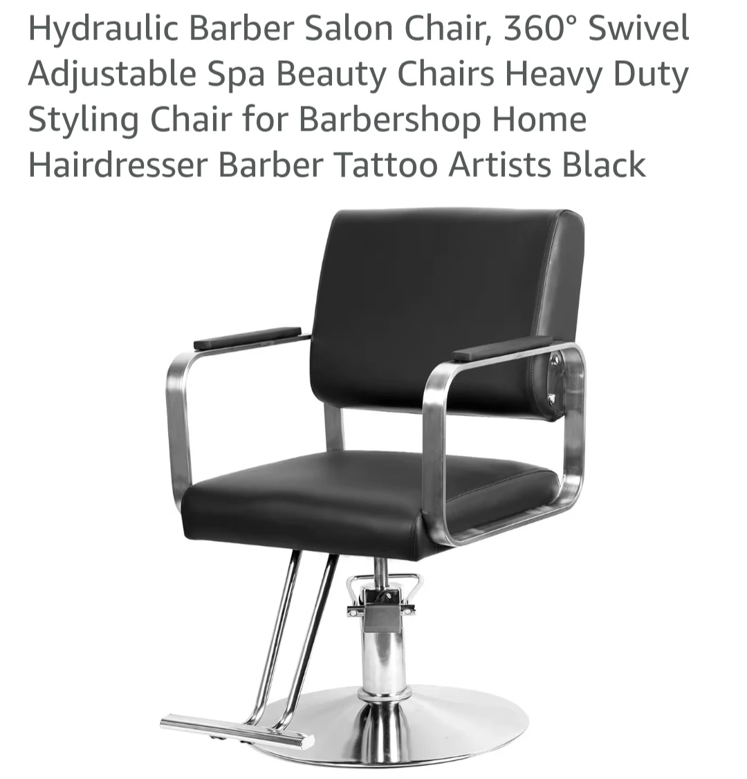 Hydraulic Barber Salon Chair - Black