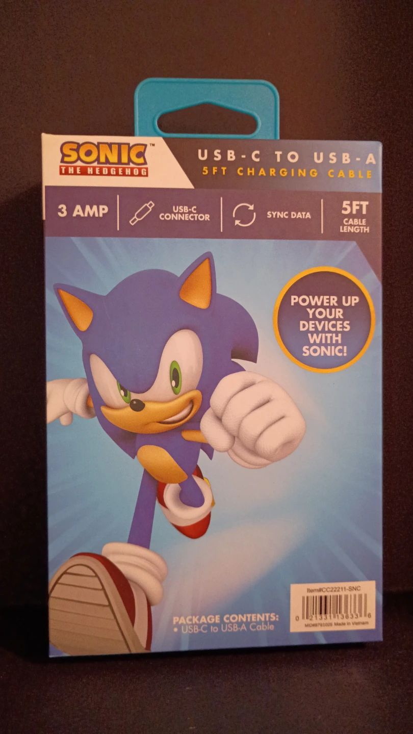 Sonic the Hedgehog USB-C to USB-A Charging Cable - 5ft