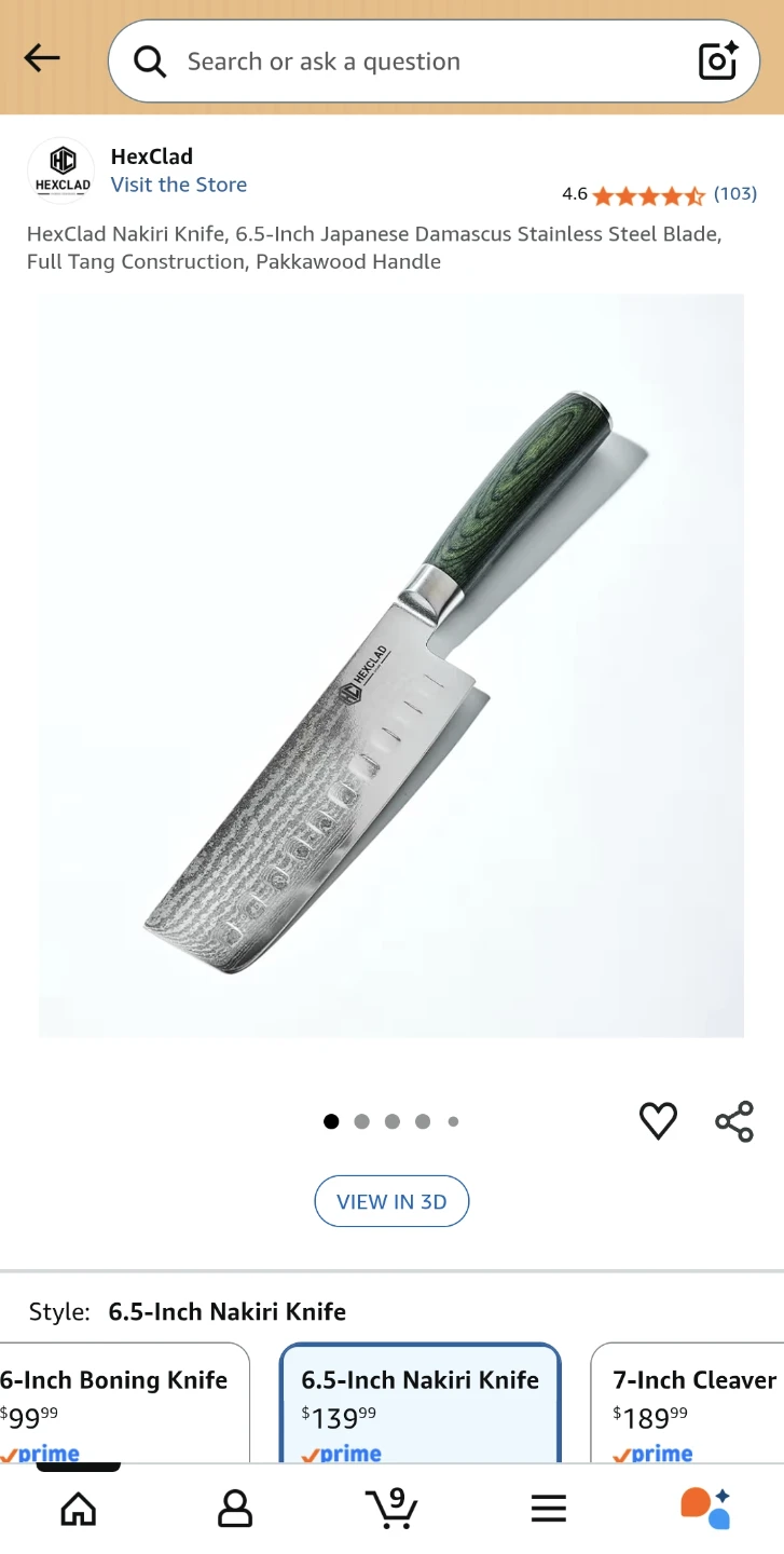 HexClad 6.5-Inch Nakiri Knife