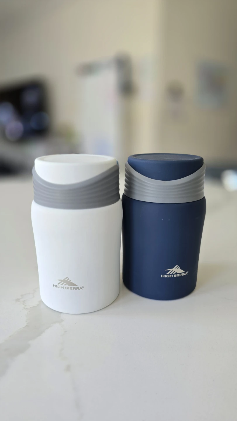 NEW High Sierra Set of 2 Food Jars - White & Navy