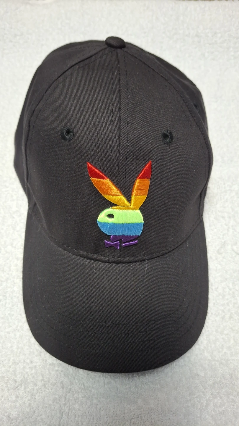 Playboy Black Rainbow Bunny Snapback Hat