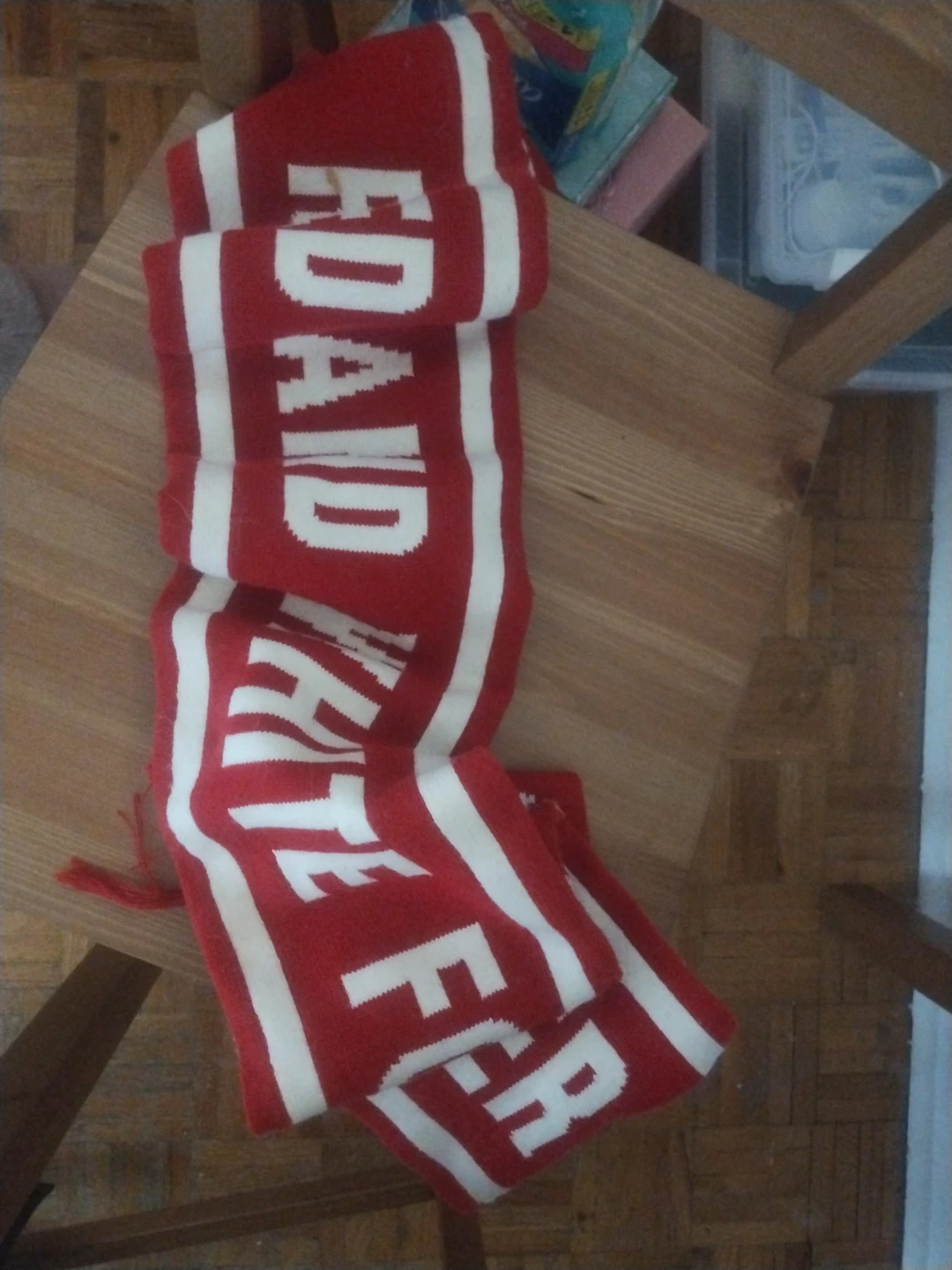 Red Canada Scarf with Fringe 🌱 - photo 2