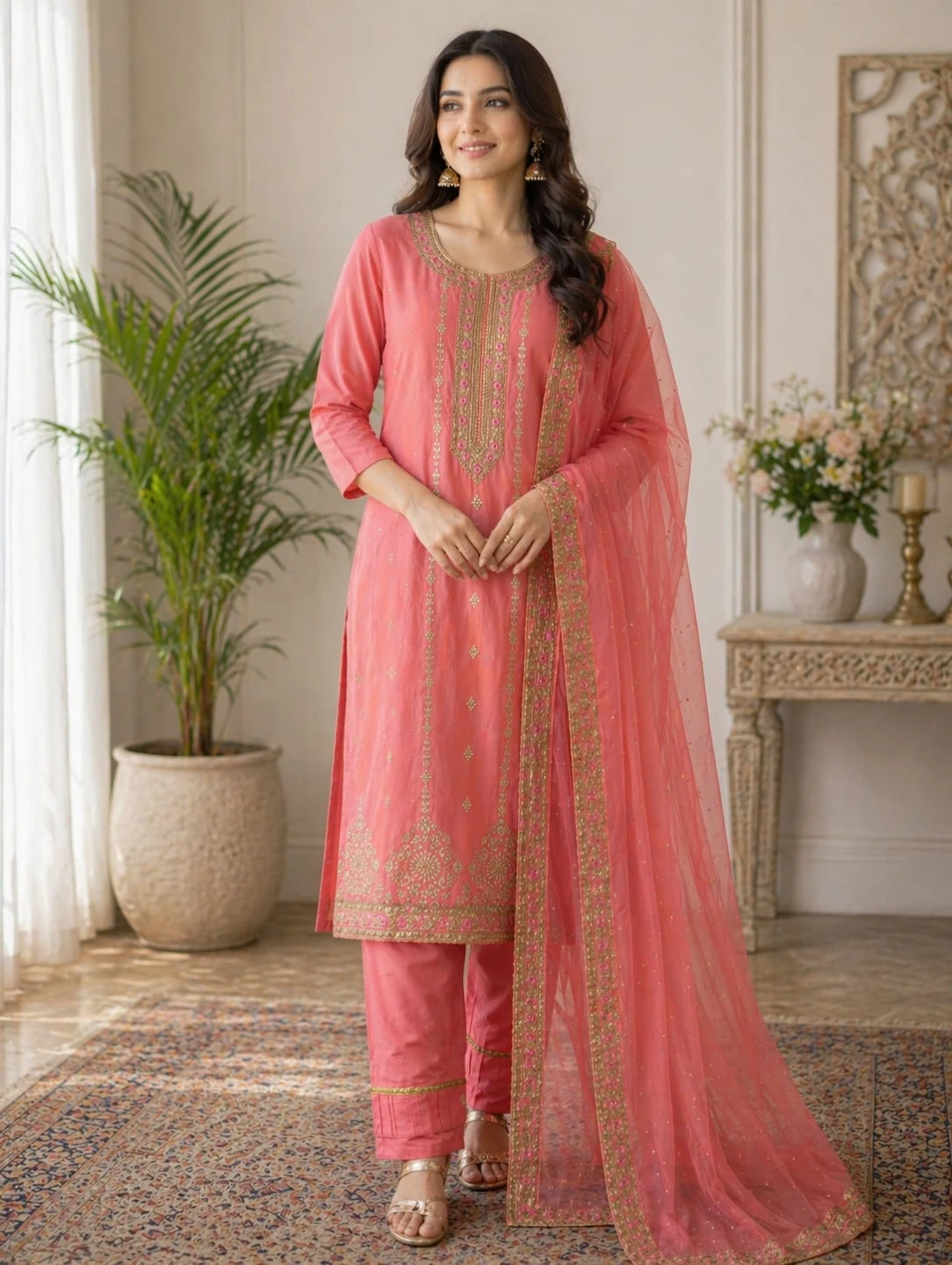 Heavy work Suit with Dupatta - photo 2
