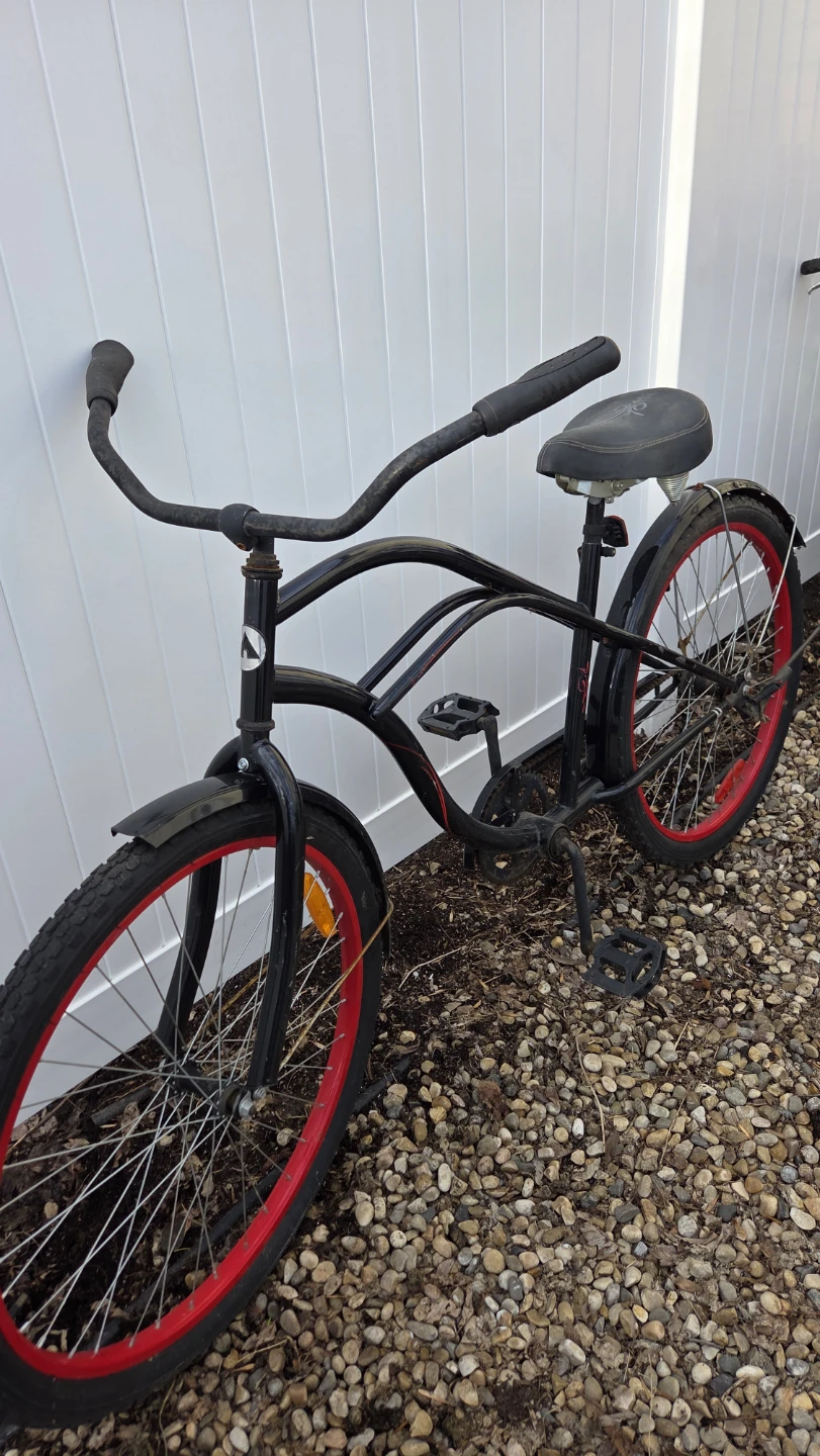 Black Cruiser Bicycle with Red Rims - photo 2