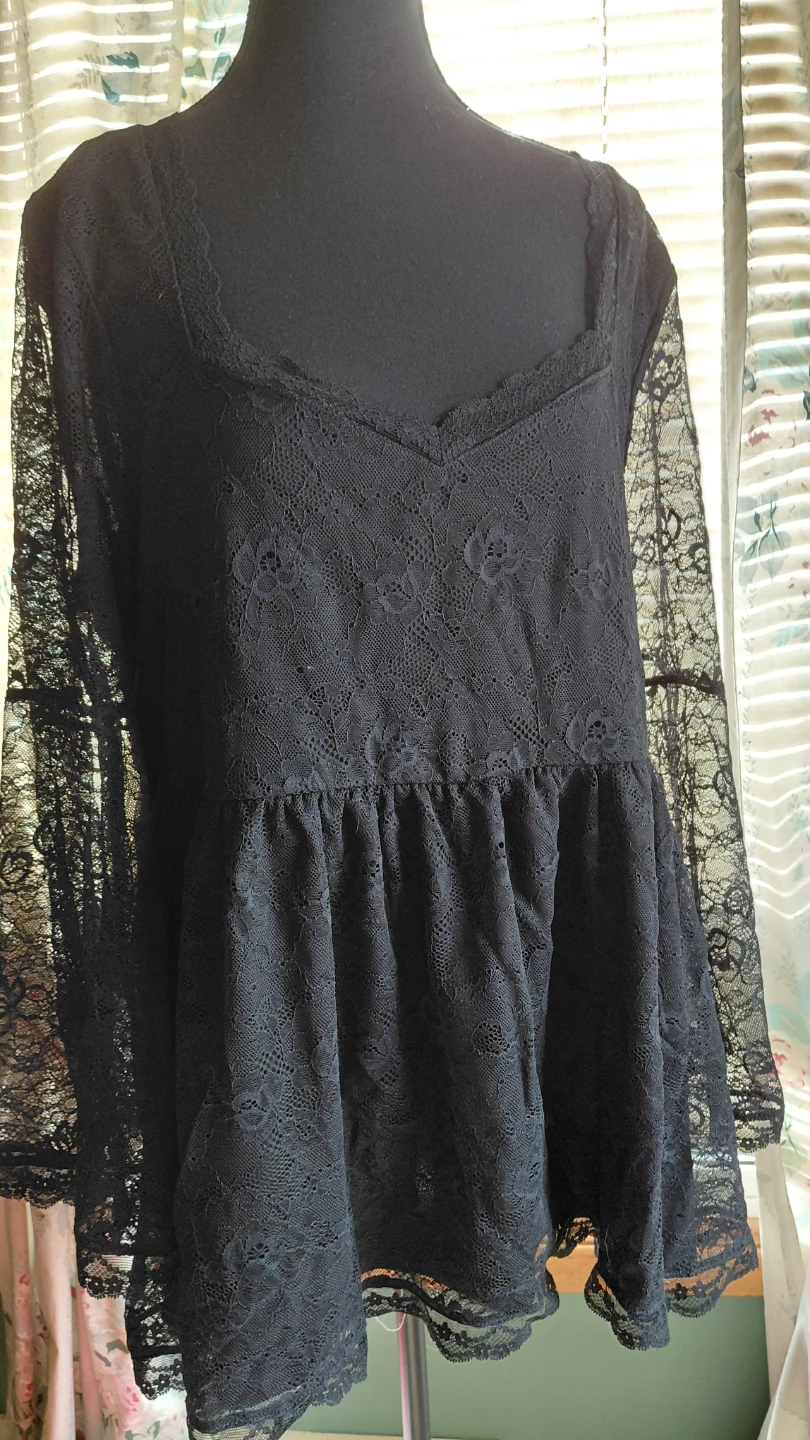 Black Lace Top 3X