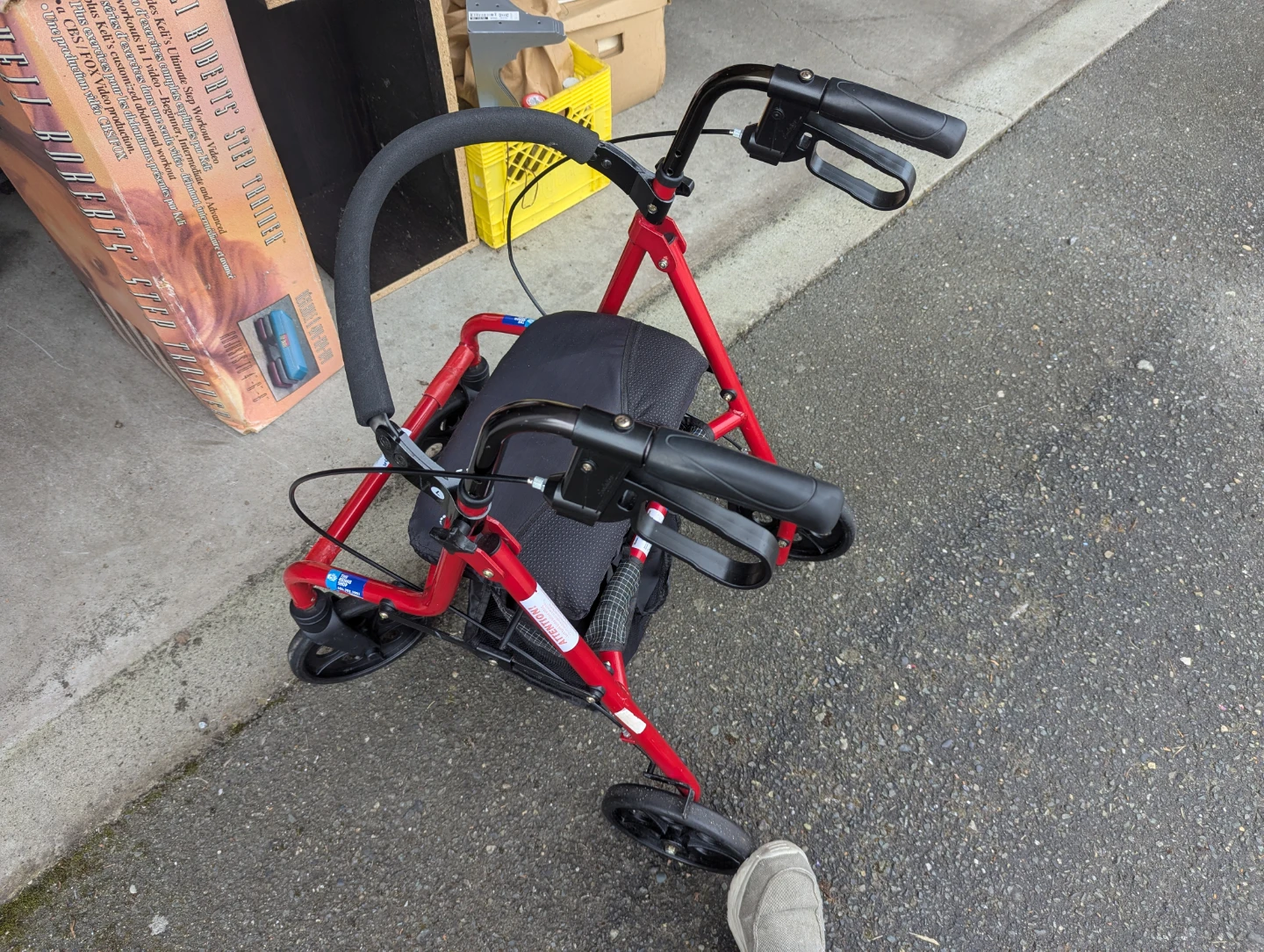 Red Evolution Rollator Walker with Seat and Basket