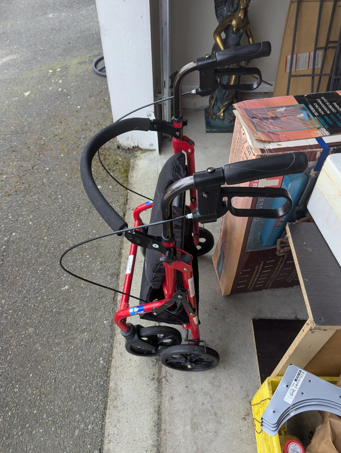 Red Evolution Rollator Walker with Seat and Basket - photo 3