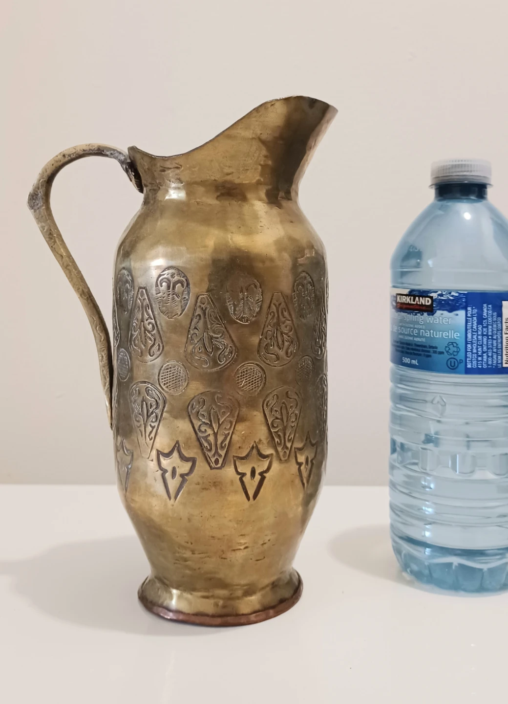 Unique Antique Hand Hammered Brass Pitcher - photo 2