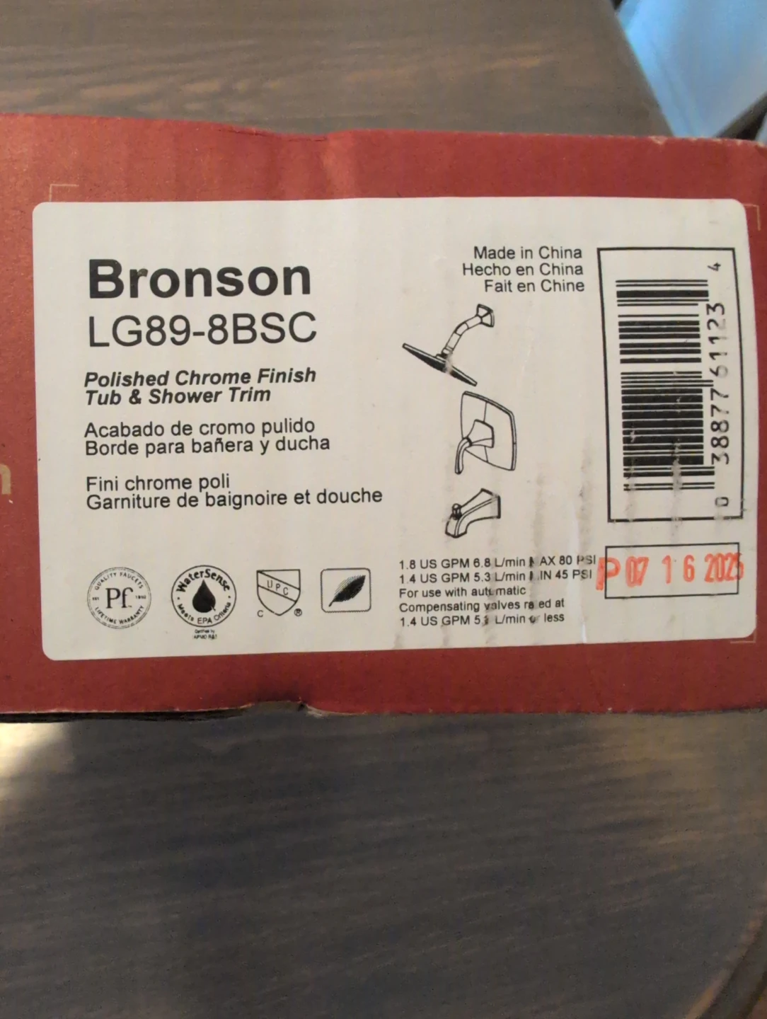 Pfister Bronson LG89-8BSC Polished Chrome Tub & Shower Trim