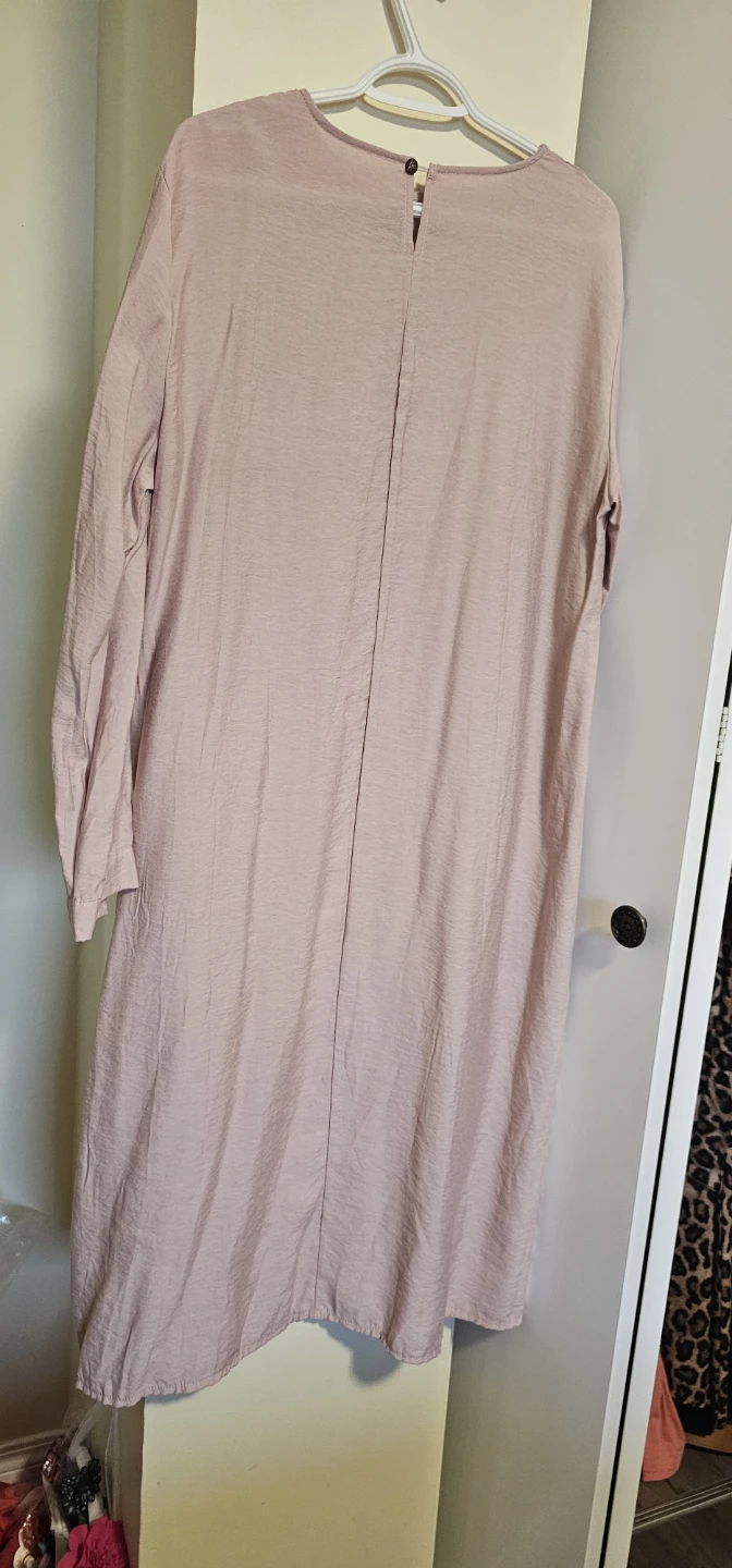 Pink Long Sleeve Tunic Dress with Buttons - photo 3