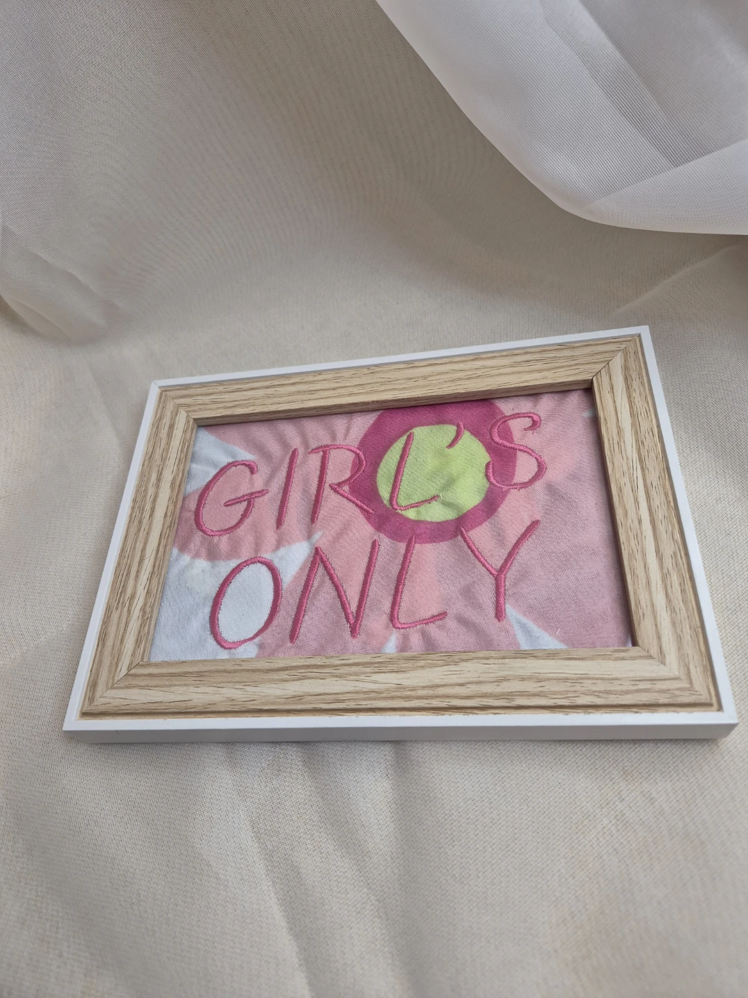 Girl's Only Framed Embroidered 5x7 Wall Decor - photo 4