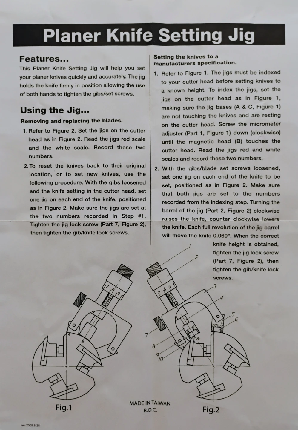 PLANER KNIFE SETTING JIGS (BIG HORN #19612) - photo 5