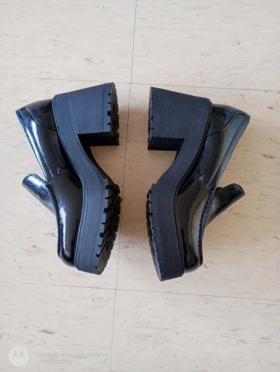 Soda Black Patent Chunky Platform Loafers - photo 3