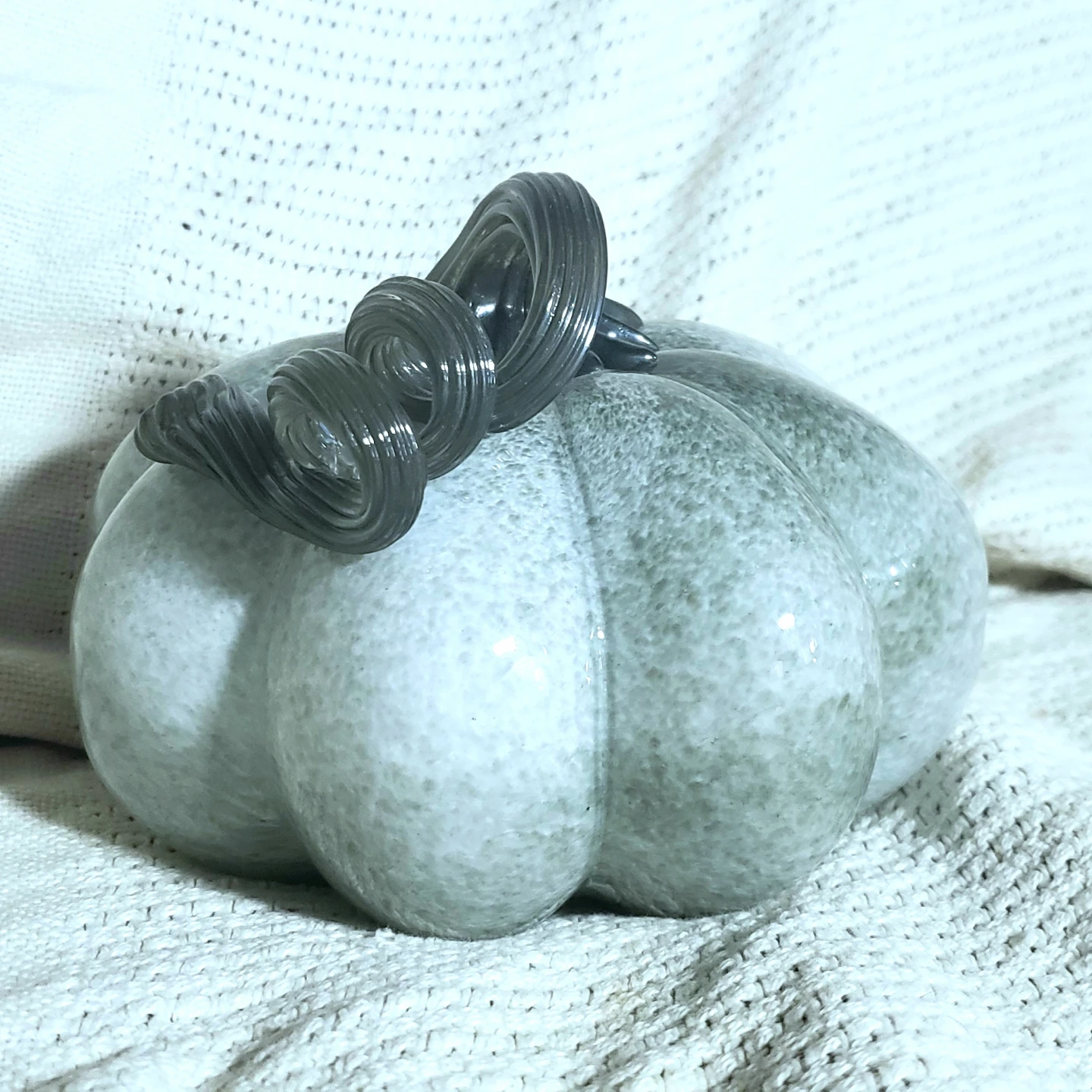 Rachel Zoe Hand Blown Grey Glass Decorative Pumpkin and Gourd - photo 2